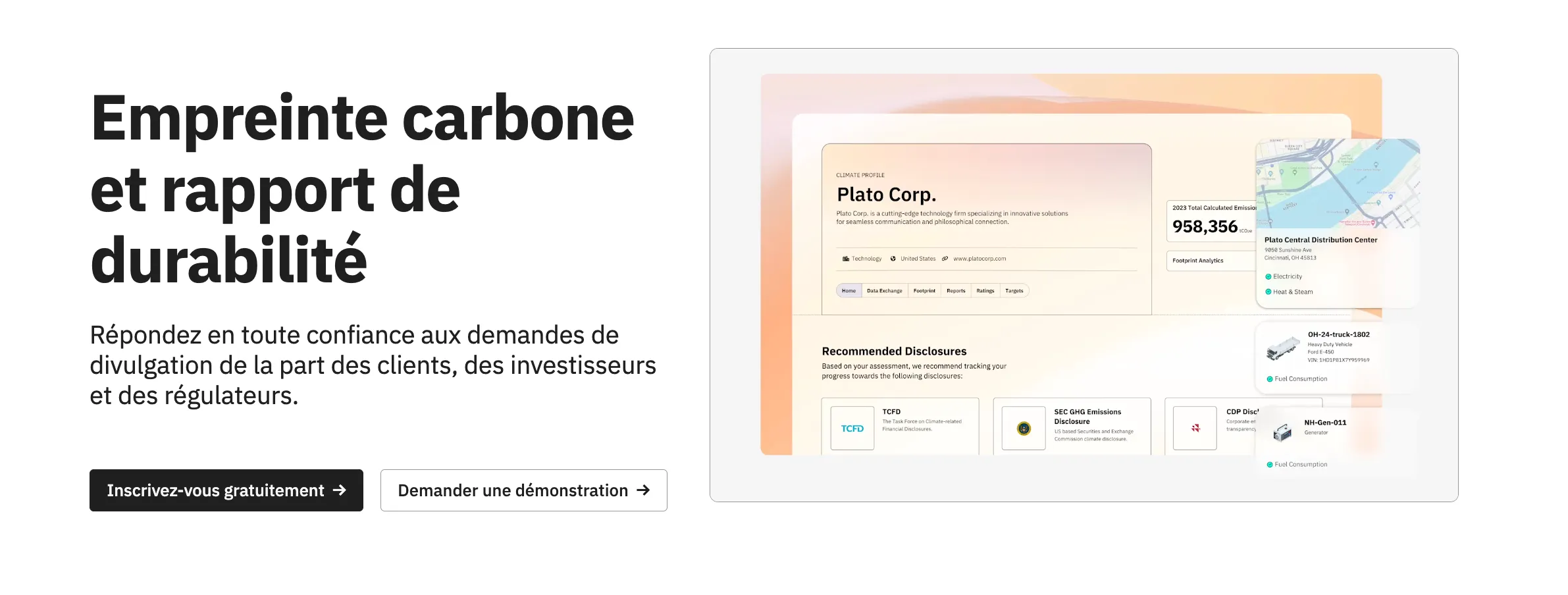 Persefoni homepage - Logiciel ESG
