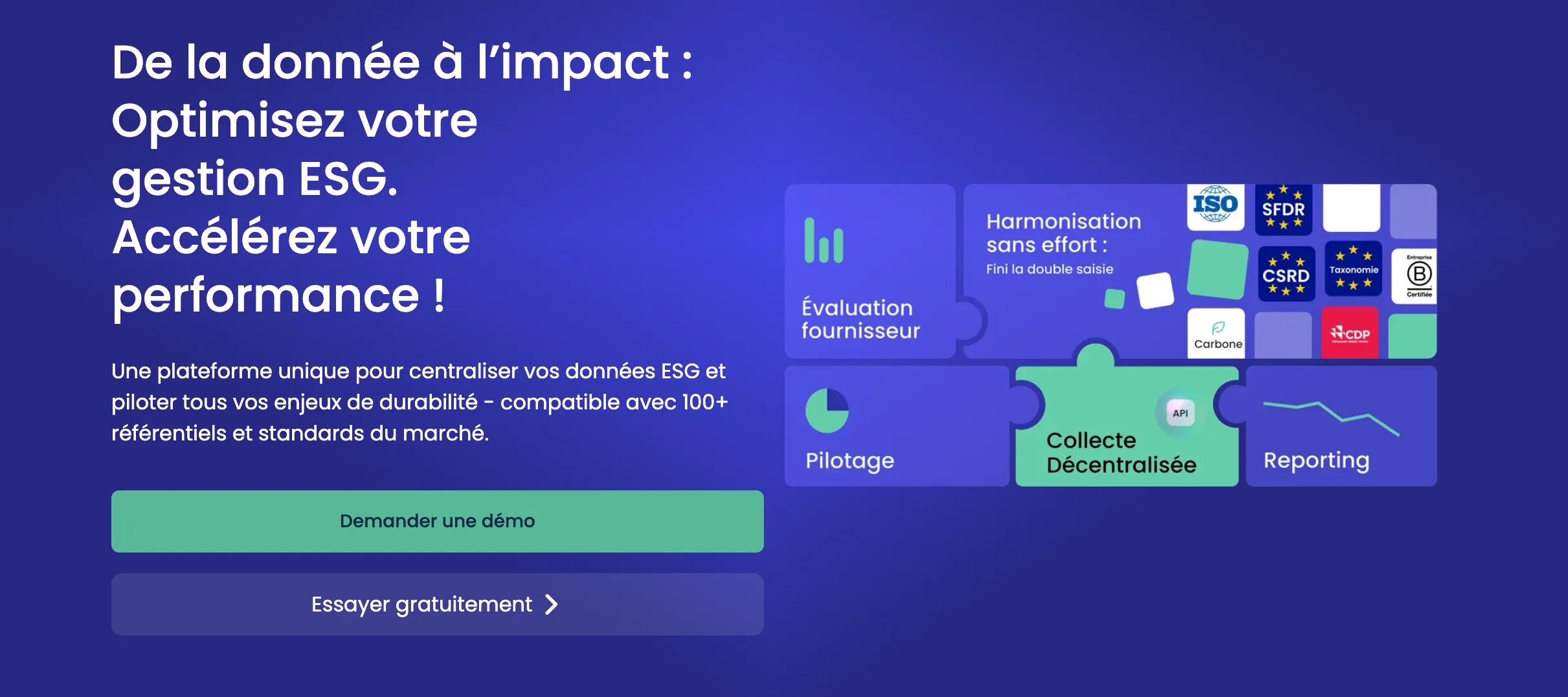 Zei homepage - Logiciel ESG